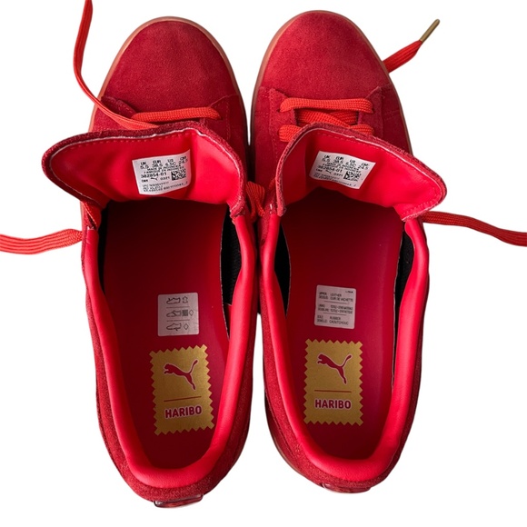 Puma x Haribo Suede Big Kid's Sz 6.5 C Red Gold Casual Athletic Stylish Sneakers - Picture 9 of 11